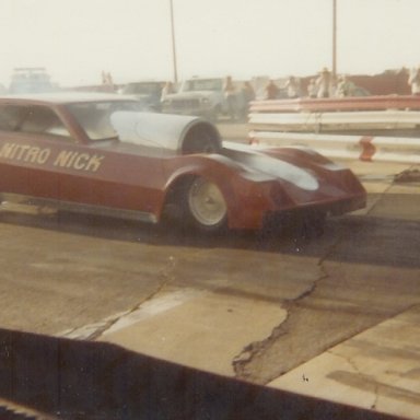 Nitro Nick jet funny car at Bonneville Raceway