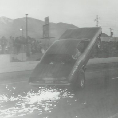 Chuck Swift's "High 'n Mighty" wheelstander at Bonneville Raceway