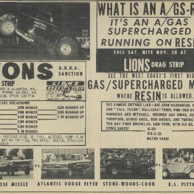 Lions Drag Strip, Nov. 28, 1965