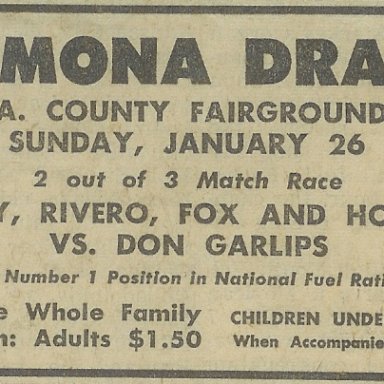 Pomona Drags, Jan. 26, 1964