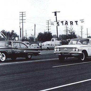 Terry Prince 1960 in the far lane.