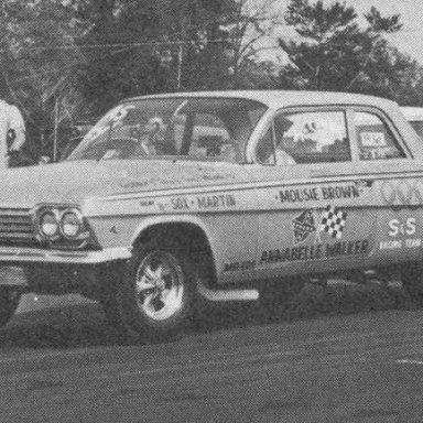 Mousie Brown S&S Racing Team 1962 BelAir, engine by Sox & Martin