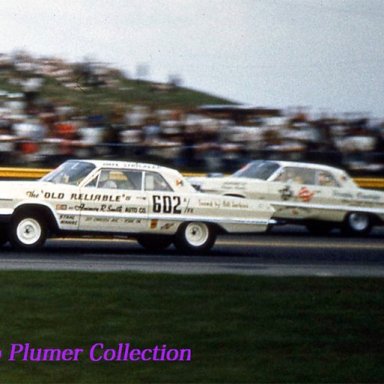 Dave Strickler and Old Reliable IV A/FX beat Ronnie Sox and Tom Groves "Melrose Missile" Mopar in the Final for the Class Win-1963