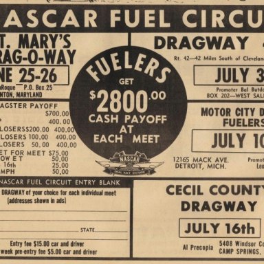 NASCAR Fuel Circuit ad 1968